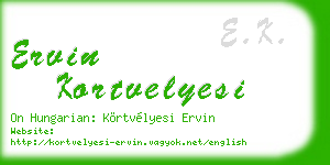 ervin kortvelyesi business card