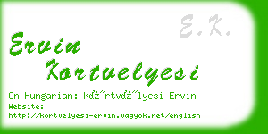 ervin kortvelyesi business card